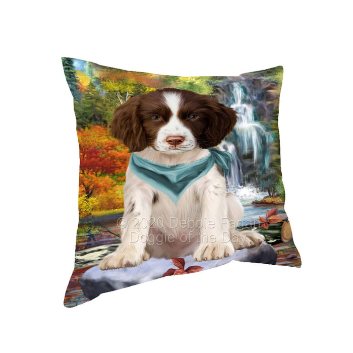 Scenic Waterfall Springer Spaniel Dog Pillow with Top Quality High-Resolution Images - Ultra Soft Pet Pillows for Sleeping - Reversible & Comfort - Ideal Gift for Dog Lover - Cushion for Sofa Couch Bed - 100% Polyester, PILA92710