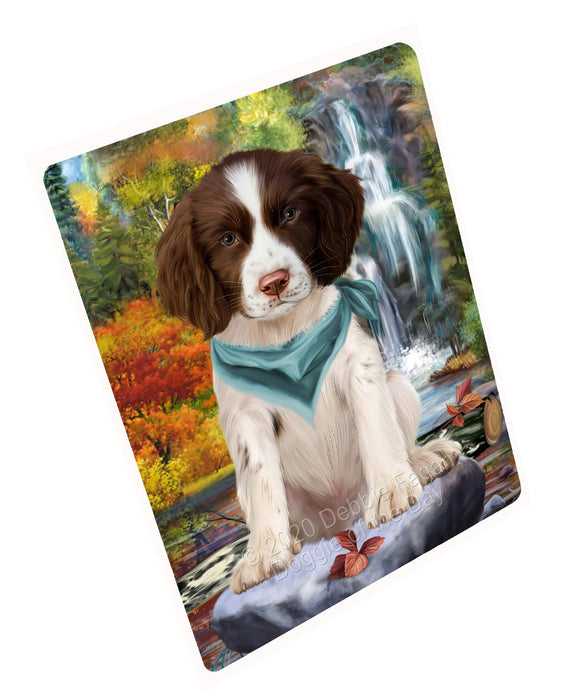 Scenic Waterfall Springer Spaniel Dog Cutting Board - For Kitchen - Scratch & Stain Resistant - Designed To Stay In Place - Easy To Clean By Hand - Perfect for Chopping Meats, Vegetables, CA83210