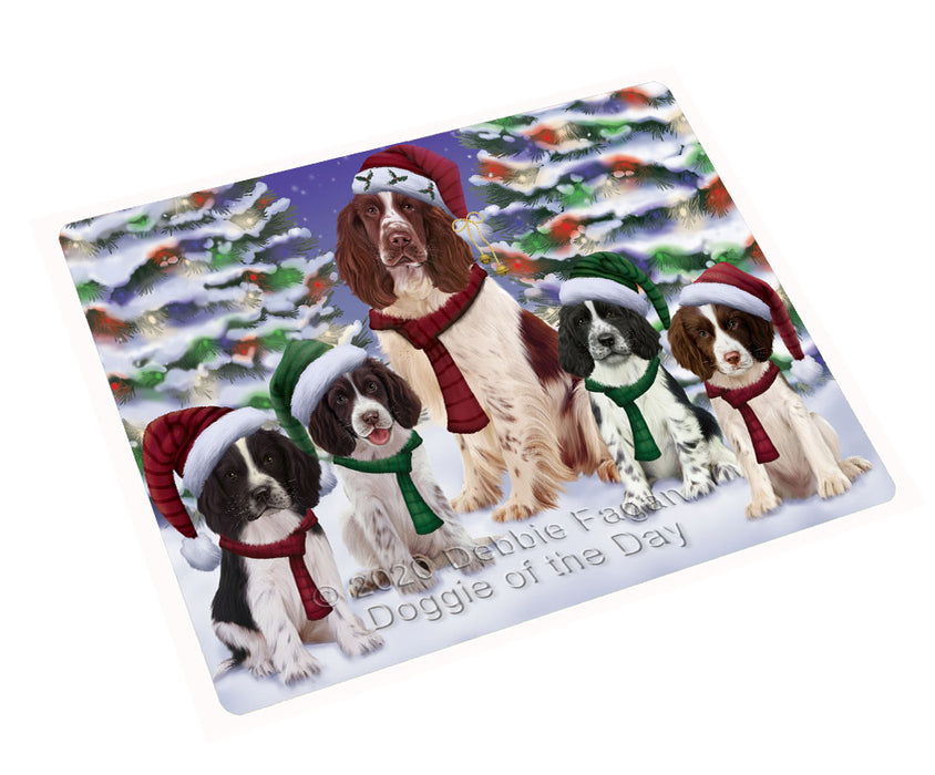 Christmas Happy Holidays Skye Terrier Dogs Family Portrait Refrigerator/Dishwasher Magnet - Kitchen Decor Magnet - Pets Portrait Unique Magnet - Ultra-Sticky Premium Quality Magnet