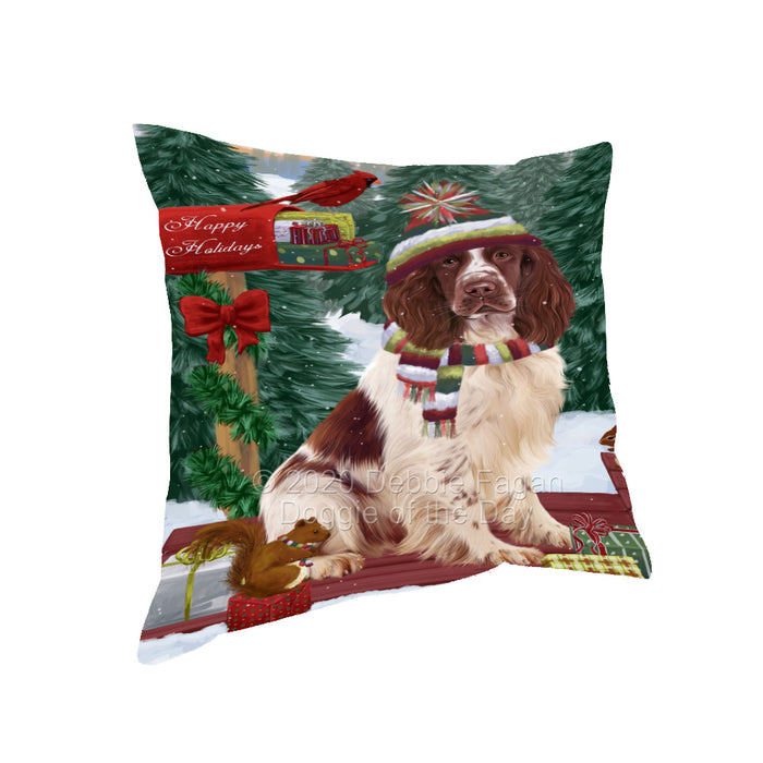 Christmas Woodland Sled Springer Spaniel Dog Pillow with Top Quality High-Resolution Images - Ultra Soft Pet Pillows for Sleeping - Reversible & Comfort - Ideal Gift for Dog Lover - Cushion for Sofa Couch Bed - 100% Polyester, PILA93643