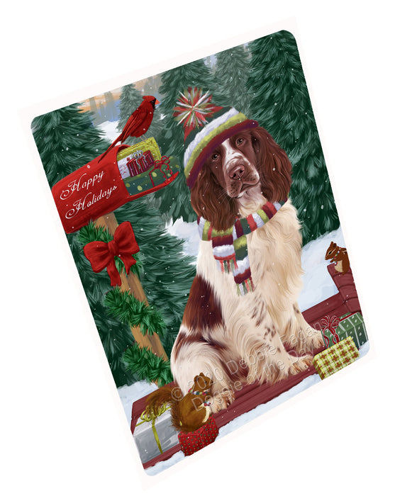 Christmas Woodland Sled Springer Spaniel Dog Cutting Board - For Kitchen - Scratch & Stain Resistant - Designed To Stay In Place - Easy To Clean By Hand - Perfect for Chopping Meats, Vegetables, CA83832