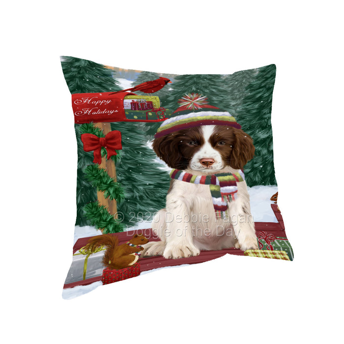Christmas Woodland Sled Springer Spaniel Dog Pillow with Top Quality High-Resolution Images - Ultra Soft Pet Pillows for Sleeping - Reversible & Comfort - Ideal Gift for Dog Lover - Cushion for Sofa Couch Bed - 100% Polyester, PILA93649