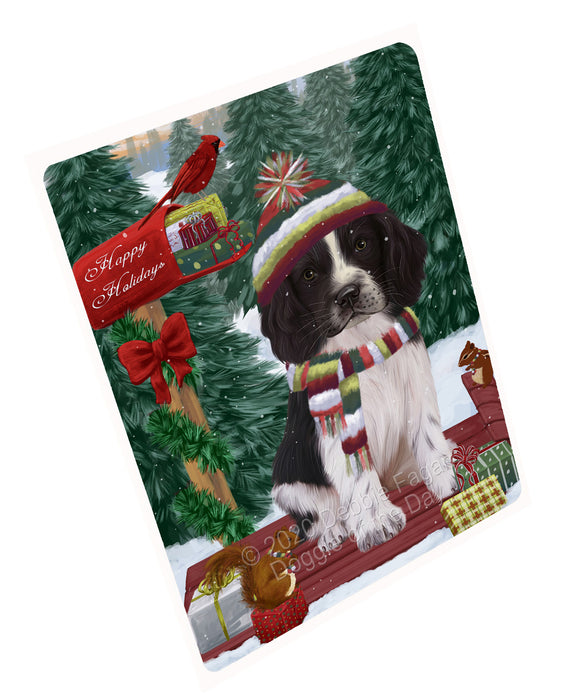 Christmas Woodland Sled Springer Spaniel Dog Cutting Board - For Kitchen - Scratch & Stain Resistant - Designed To Stay In Place - Easy To Clean By Hand - Perfect for Chopping Meats, Vegetables, CA83834