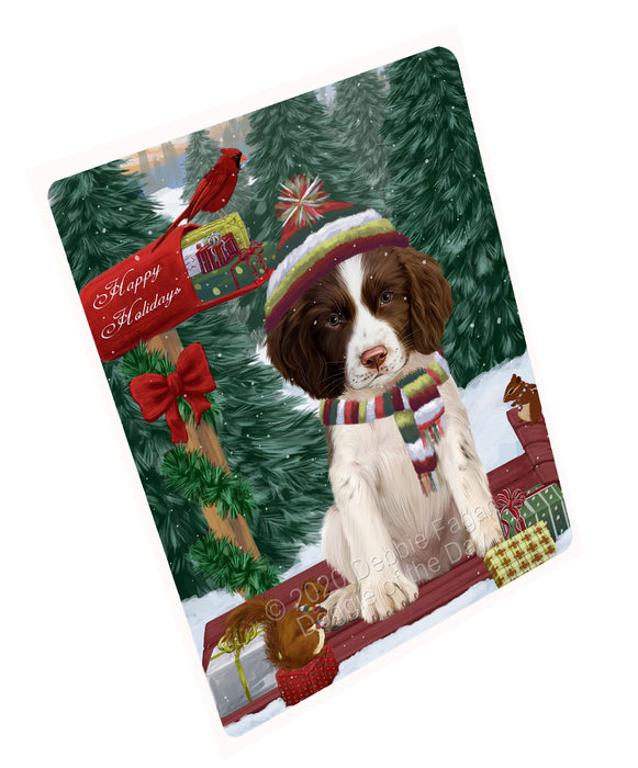 Christmas Woodland Sled Springer Spaniel Dog Cutting Board - For Kitchen - Scratch & Stain Resistant - Designed To Stay In Place - Easy To Clean By Hand - Perfect for Chopping Meats, Vegetables, CA83836