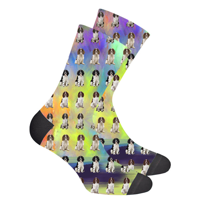 Paradise Wave Springer Spaniel Dogs Men's Socks