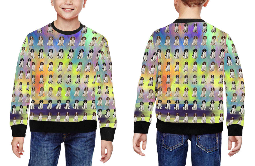 Paradise Wave Springer Spaniel Dogs All Over Print Crewneck Kids Sweatshirt