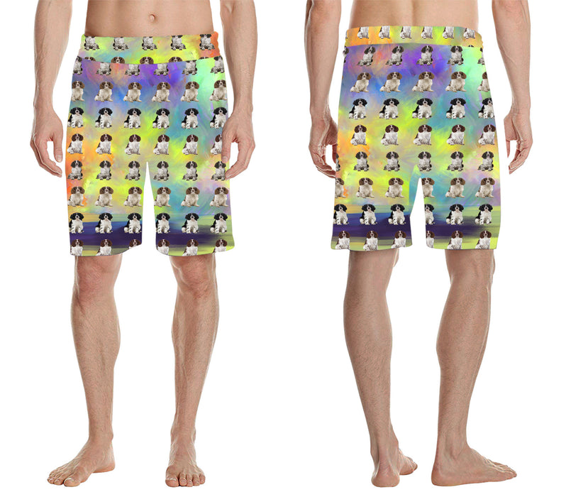 Paradise Wave Springer Spaniel Dogs All Over Print Men's Casual Shorts
