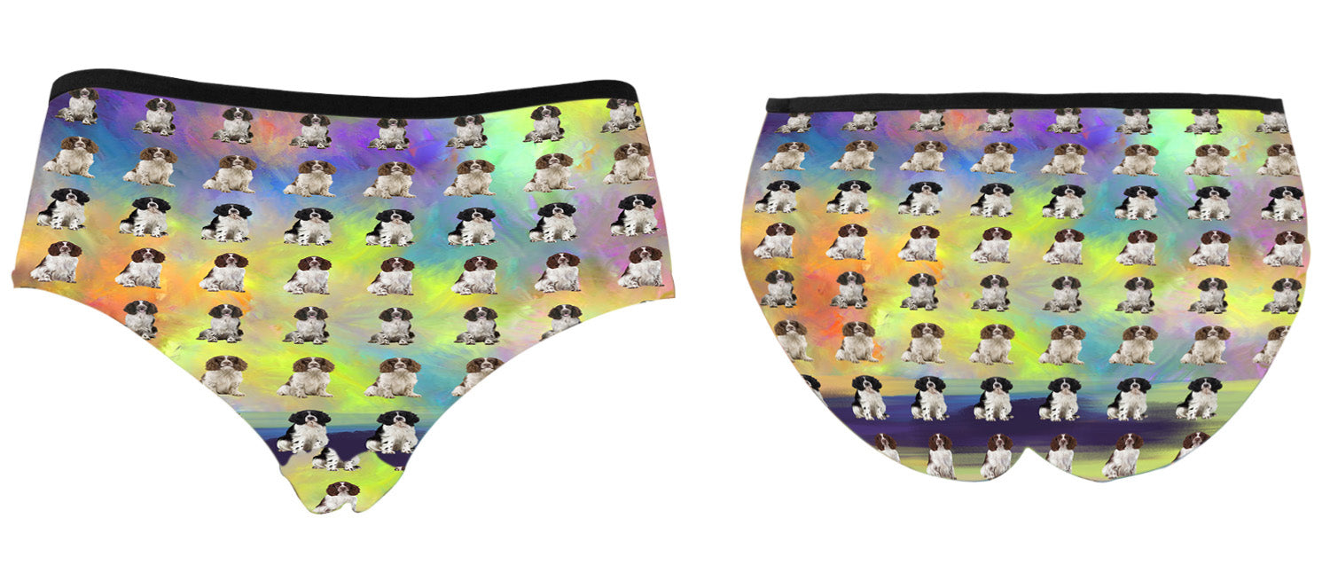 Paradise Wave Springer Spaniel Dogs High Waist Women's Briefs