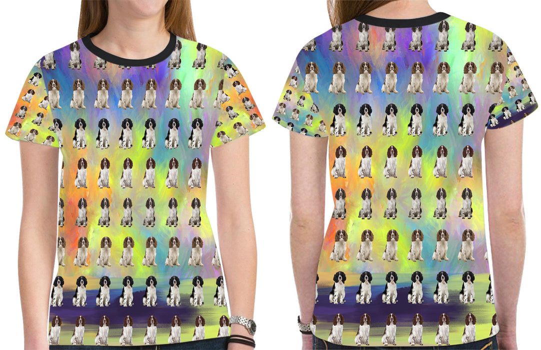 Paradise Wave Springer Spaniel Dogs All Over Print Mesh Women's T-shirt