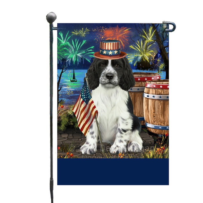 Personalized 4th of July Firework Springer Spaniel Dog Custom Garden Flags GFLG-DOTD-A58117