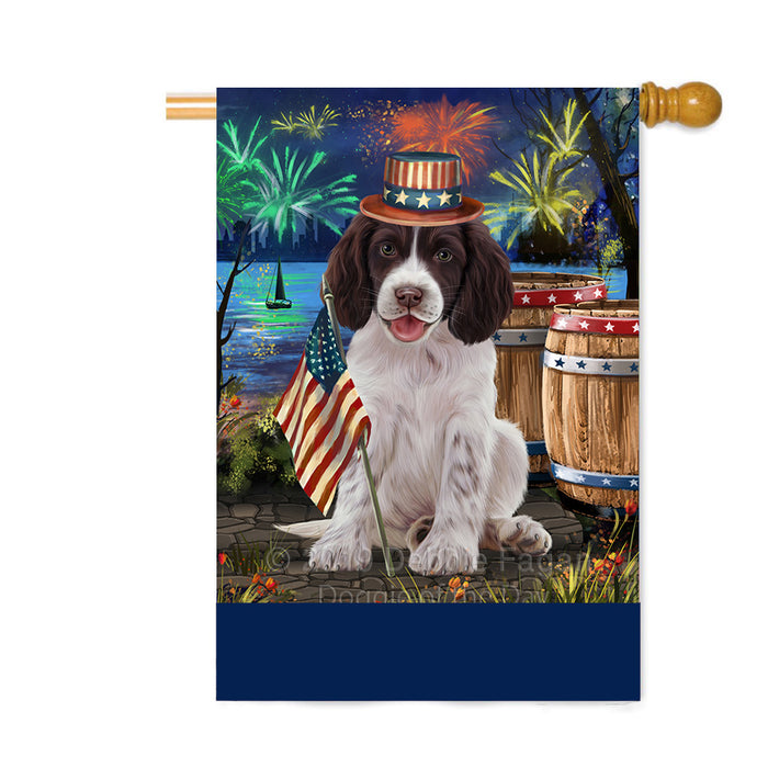 Personalized 4th of July Firework Springer Spaniel Dog Custom House Flag FLG-DOTD-A58174