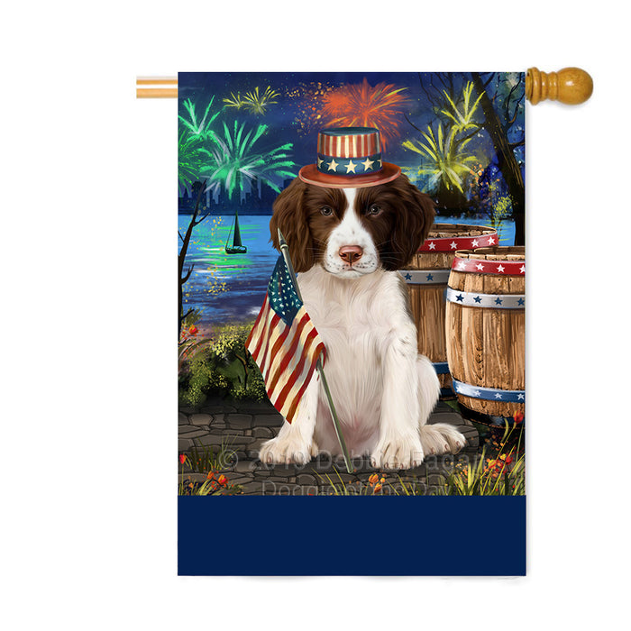 Personalized 4th of July Firework Springer Spaniel Dog Custom House Flag FLG-DOTD-A58175