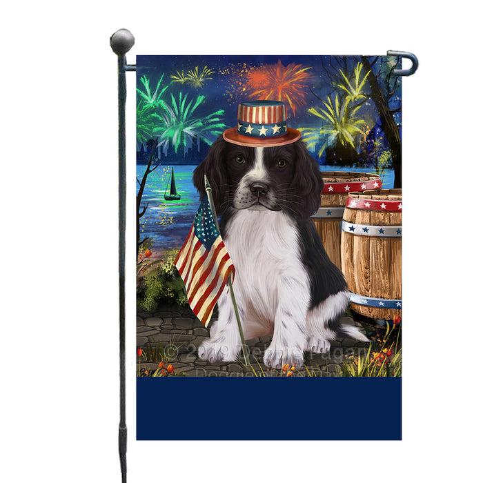 Personalized 4th of July Firework Springer Spaniel Dog Custom Garden Flags GFLG-DOTD-A58120