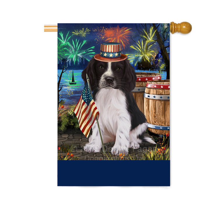 Personalized 4th of July Firework Springer Spaniel Dog Custom House Flag FLG-DOTD-A58176
