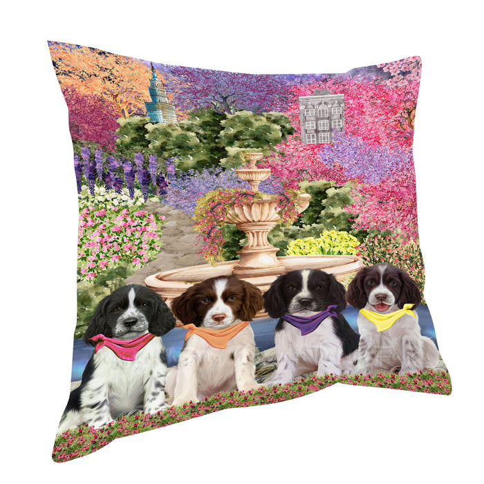Springer Spaniel Pillow, Explore a Variety of Personalized Designs, Custom, Throw Pillows Cushion for Sofa Couch Bed, Dog Gift for Pet Lovers