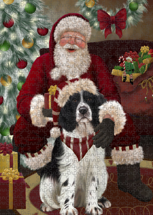 Santa's Christmas Surprise Springer Spaniel Dog Puzzle with Photo Tin PUZL100980