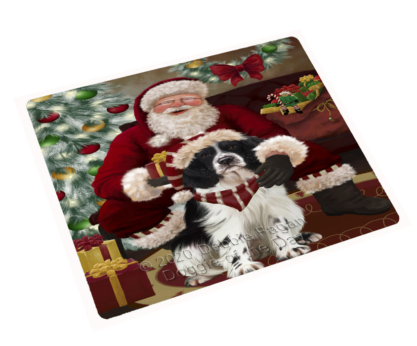 Santa's Christmas Surprise Springer Spaniel Dog Cutting Board - Easy Grip Non-Slip Dishwasher Safe Chopping Board Vegetables C78763