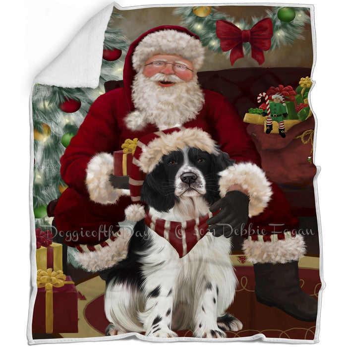 Santa's Christmas Surprise Springer Spaniel Dog Blanket BLNKT142438