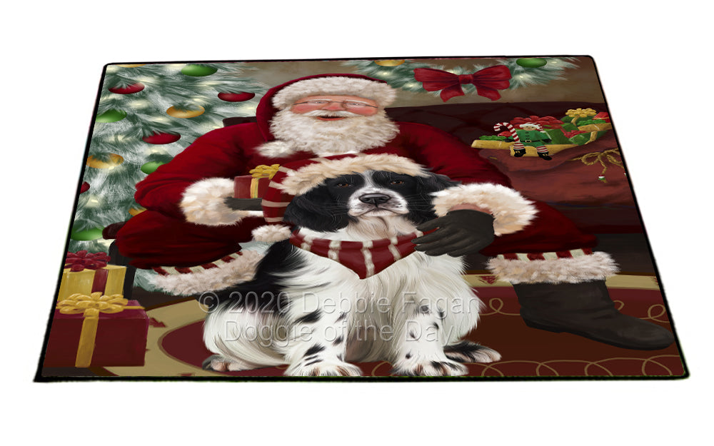 Santa's Christmas Surprise Springer Spaniel Dog Indoor/Outdoor Welcome Floormat - Premium Quality Washable Anti-Slip Doormat Rug FLMS57583