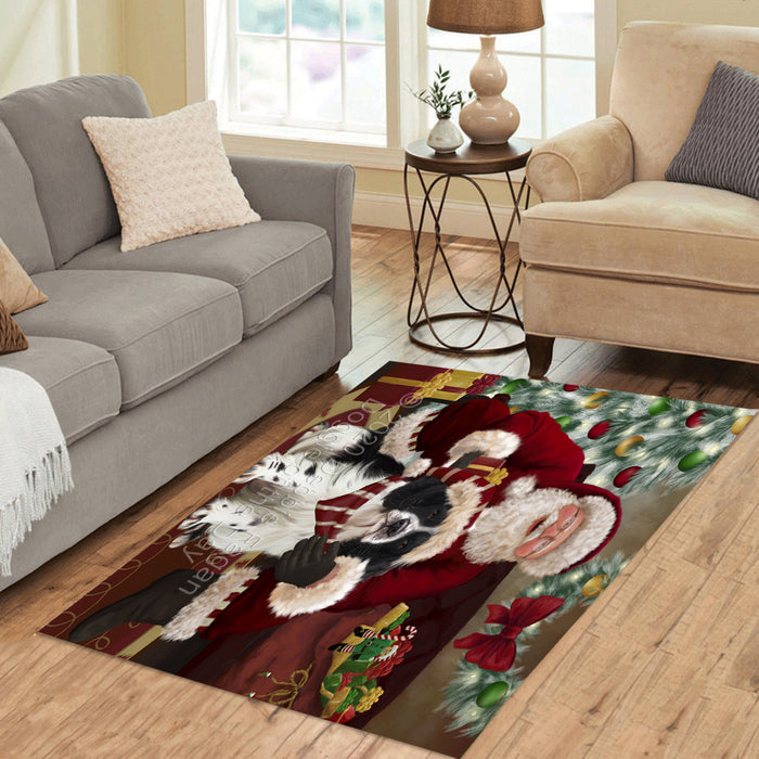 Santa's Christmas Surprise Springer Spaniel Dog Polyester Living Room Carpet Area Rug ARUG67846