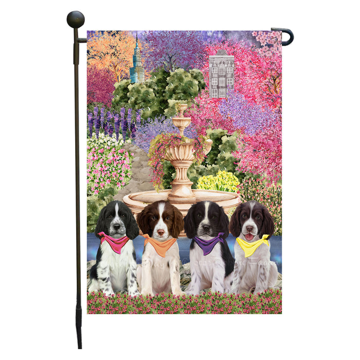 Springer Spaniel Dogs Garden Flag: Explore a Variety of Designs, Weather Resistant, Double-Sided, Custom, Personalized, Outside Garden Yard Decor, Flags for Dog and Pet Lovers
