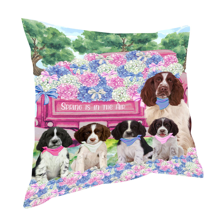 Springer Spaniel Throw Pillow: Explore a Variety of Designs, Cushion Pillows for Sofa Couch Bed, Personalized, Custom, Dog Lover's Gifts