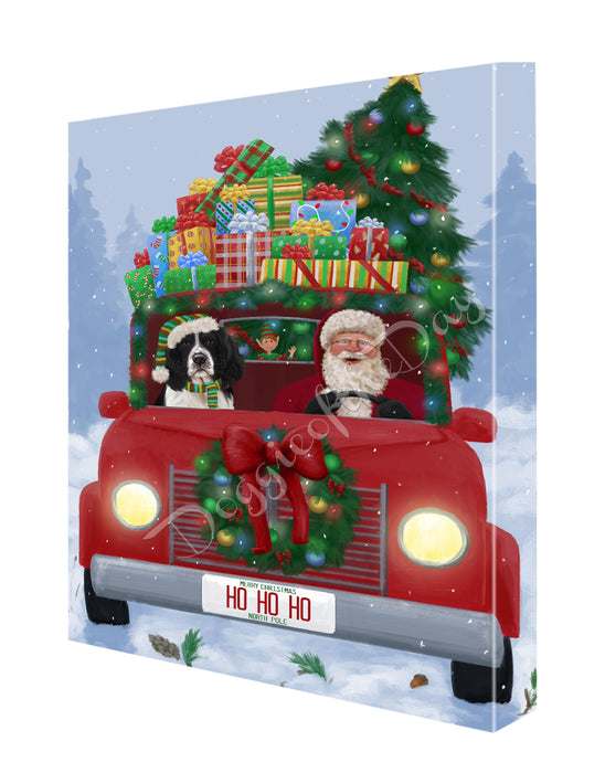 Christmas Honk Honk Here Comes Santa with Springer Spaniel Dog Canvas Print Wall Art Décor CVS147212