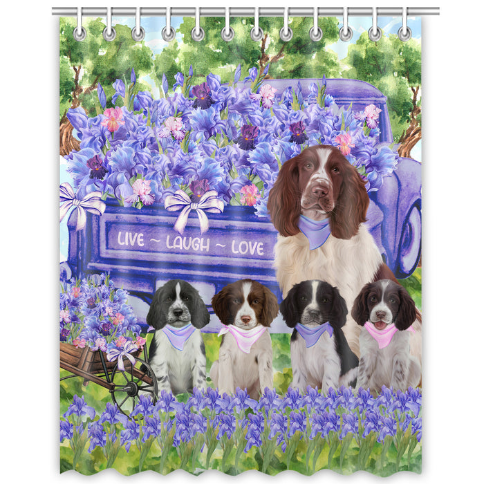 Springer Spaniel Shower Curtain: Explore a Variety of Designs, Bathtub Curtains for Bathroom Decor with Hooks, Custom, Personalized, Dog Gift for Pet Lovers