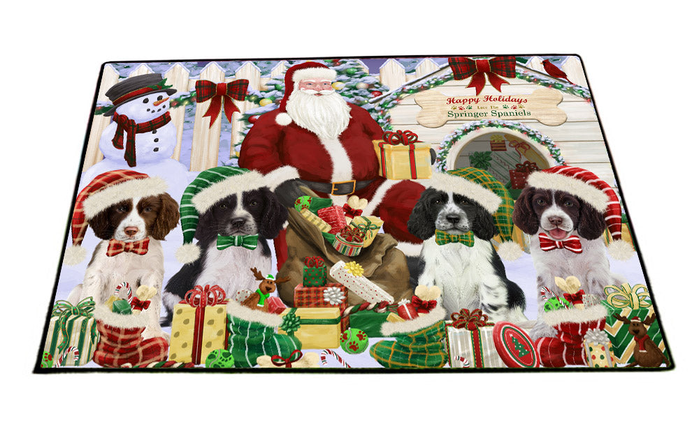 Christmas Dog house Gathering Skye Terrier Dogs Floormat FLMS55729