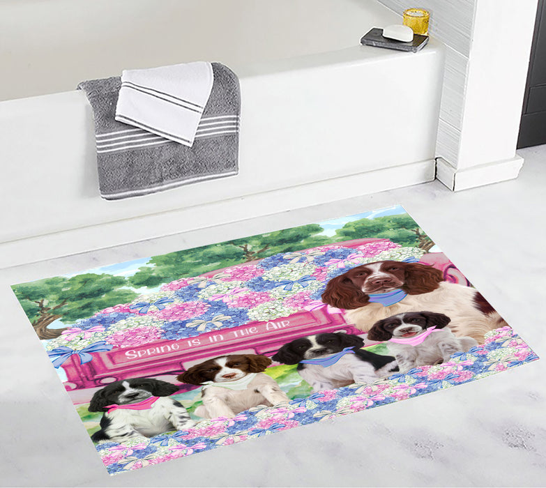 Springer Spaniel Bath Mat: Explore a Variety of Designs, Personalized, Anti-Slip Bathroom Halloween Rug Mats, Custom, Pet Gift for Dog Lovers