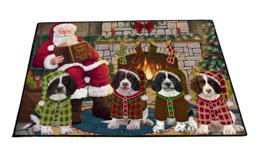 Christmas Cozy Fire Holiday Tails Skye Terrier Dogs Floormat FLMS55753