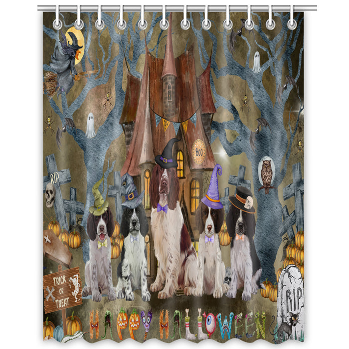 Springer Spaniel Shower Curtain, Explore a Variety of Custom Designs, Personalized, Waterproof Bathtub Curtains with Hooks for Bathroom, Gift for Dog and Pet Lovers