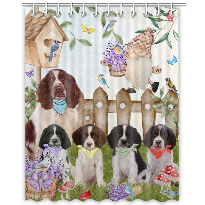 Springer Spaniel Shower Curtain, Personalized Bathtub Curtains for Bathroom Decor with Hooks, Explore a Variety of Designs, Custom, Pet Gift for Dog Lovers