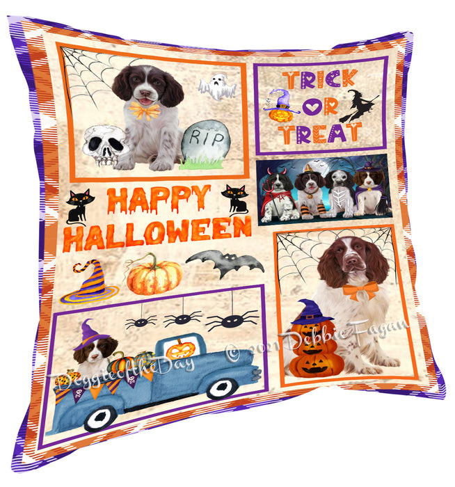 Happy Halloween Trick or Treat Springer Spaniel Dogs Pillow with Top Quality High-Resolution Images - Ultra Soft Pet Pillows for Sleeping - Reversible & Comfort - Ideal Gift for Dog Lover - Cushion for Sofa Couch Bed - 100% Polyester, PILA88390