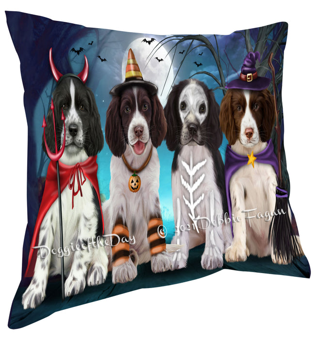 Happy Halloween Trick or Treat Springer Spaniel Dogs Pillow with Top Quality High-Resolution Images - Ultra Soft Pet Pillows for Sleeping - Reversible & Comfort - Ideal Gift for Dog Lover - Cushion for Sofa Couch Bed - 100% Polyester, PILA88594