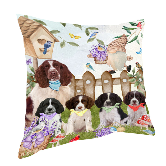 Springer Spaniel Throw Pillow, Explore a Variety of Custom Designs, Personalized, Cushion for Sofa Couch Bed Pillows, Pet Gift for Dog Lovers