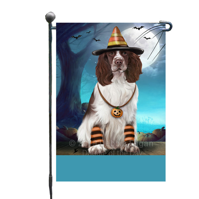 Personalized Happy Halloween Trick or Treat Springer Spaniel Dog Candy Corn Custom Garden Flag GFLG64433