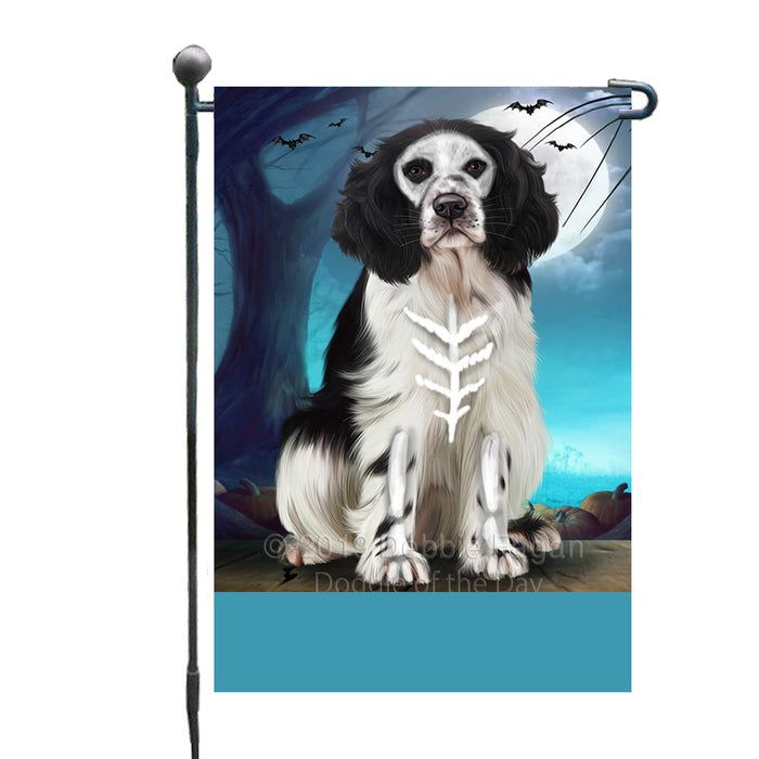 Personalized Happy Halloween Trick or Treat Springer Spaniel Dog Skeleton Custom Garden Flag GFLG64543