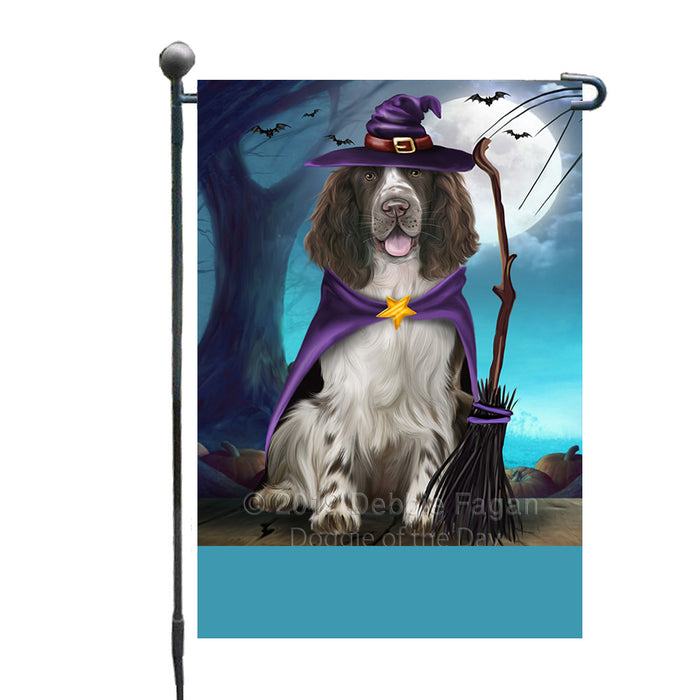 Personalized Happy Halloween Trick or Treat Springer Spaniel Dog Witch Custom Garden Flag GFLG64598