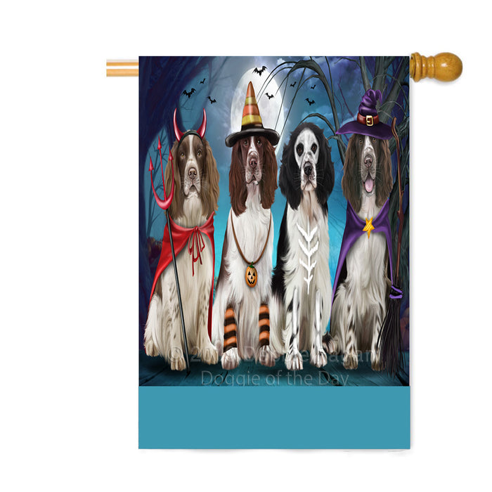 Personalized Happy Halloween Trick or Treat Springer Spaniel Dogs Custom House Flag FLG64069