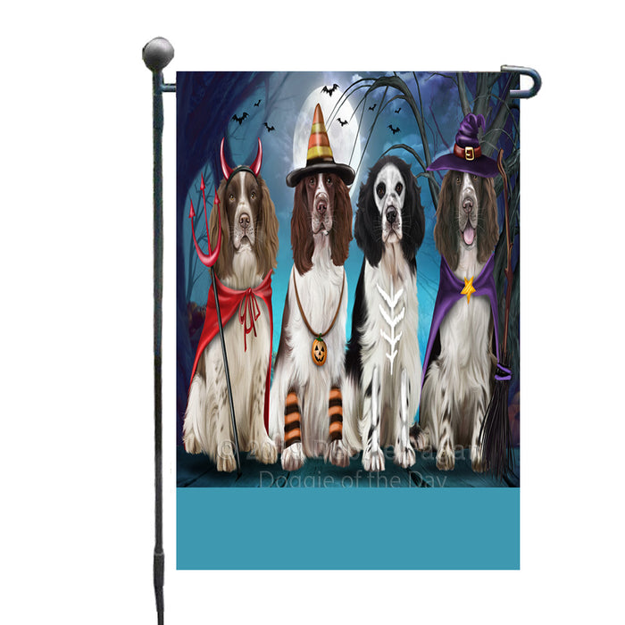 Personalized Happy Halloween Trick or Treat Springer Spaniel Dogs Custom Garden Flag GFLG64378