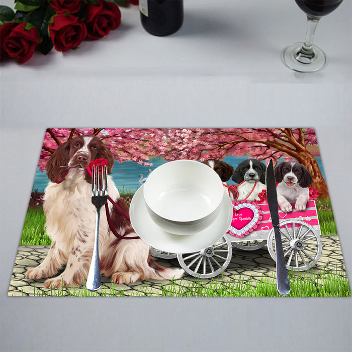 I Love Springer Spaniel Dogs in a Cart Placemat