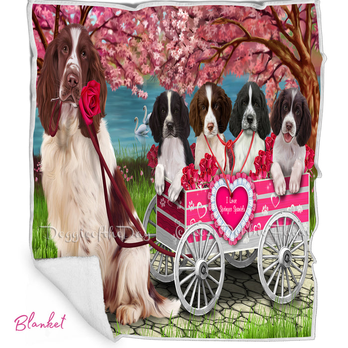 Mother's Day Gift Basket Springer Spaniel Dogs Blanket, Pillow, Coasters, Magnet, Coffee Mug and Ornament
