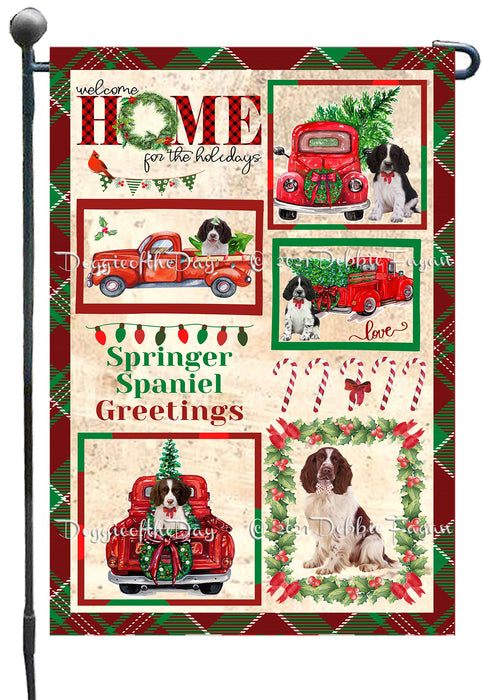 Welcome Home for Christmas Holidays Springer Spaniel Dogs Garden Flag GFLG67053