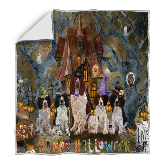 Springer Spaniel Quilt: Explore a Variety of Designs, Halloween Bedding Coverlet Quilted, Personalized, Custom, Dog Gift for Pet Lovers