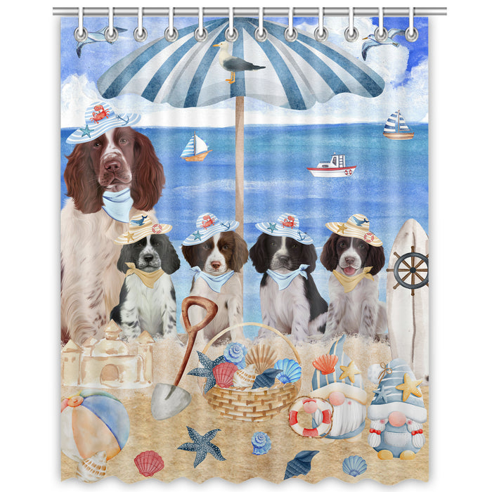 Springer Spaniel Shower Curtain: Explore a Variety of Designs, Custom, Personalized, Waterproof Bathtub Curtains for Bathroom with Hooks, Gift for Dog and Pet Lovers
