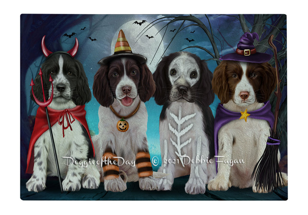 Happy Halloween Trick or Treat Springer Spaniel Dogs Cutting Board - Easy Grip Non-Slip Dishwasher Safe Chopping Board Vegetables C79684