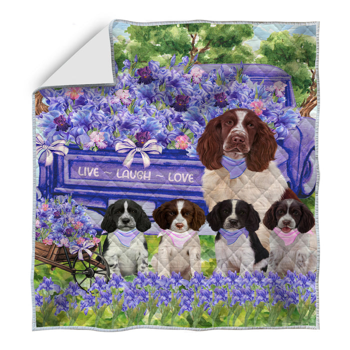 Springer Spaniel Quilt, Explore a Variety of Bedding Designs, Bedspread Quilted Coverlet, Custom, Personalized, Pet Gift for Dog Lovers