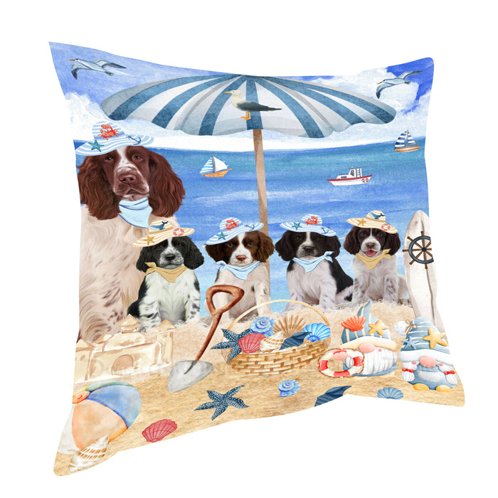 Springer Spaniel Throw Pillow, Explore a Variety of Custom Designs, Personalized, Cushion for Sofa Couch Bed Pillows, Pet Gift for Dog Lovers