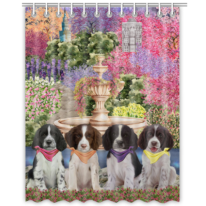 Springer Spaniel Shower Curtain, Explore a Variety of Custom Designs, Personalized, Waterproof Bathtub Curtains with Hooks for Bathroom, Gift for Dog and Pet Lovers